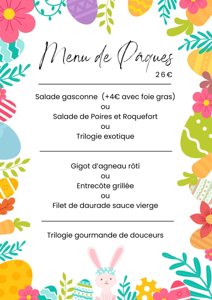menu paques